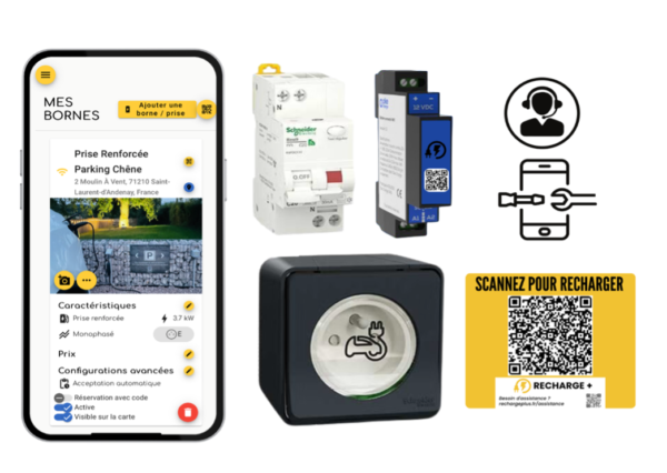 Pack Démarrage : Prise Renforcée connectée 3,7 kW Complet Prêt à Installer